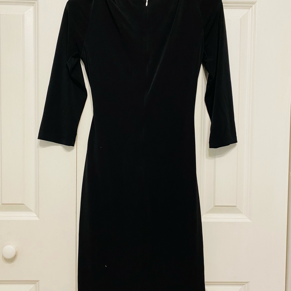 🖤 Calvin Klein | Black & White Midi Dress 3/4 Length Sleeve | EUC - Picture 4 of 5